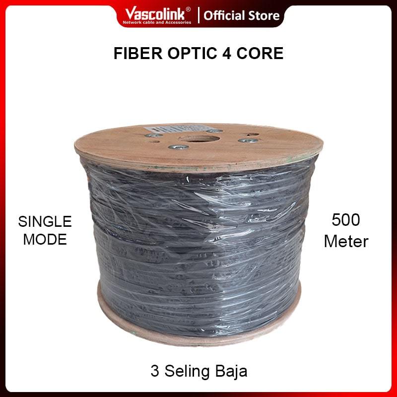 Fiber Optik  Vascolink Kabel Drop Wire Optik / DW FO FTTH 4 core /500M