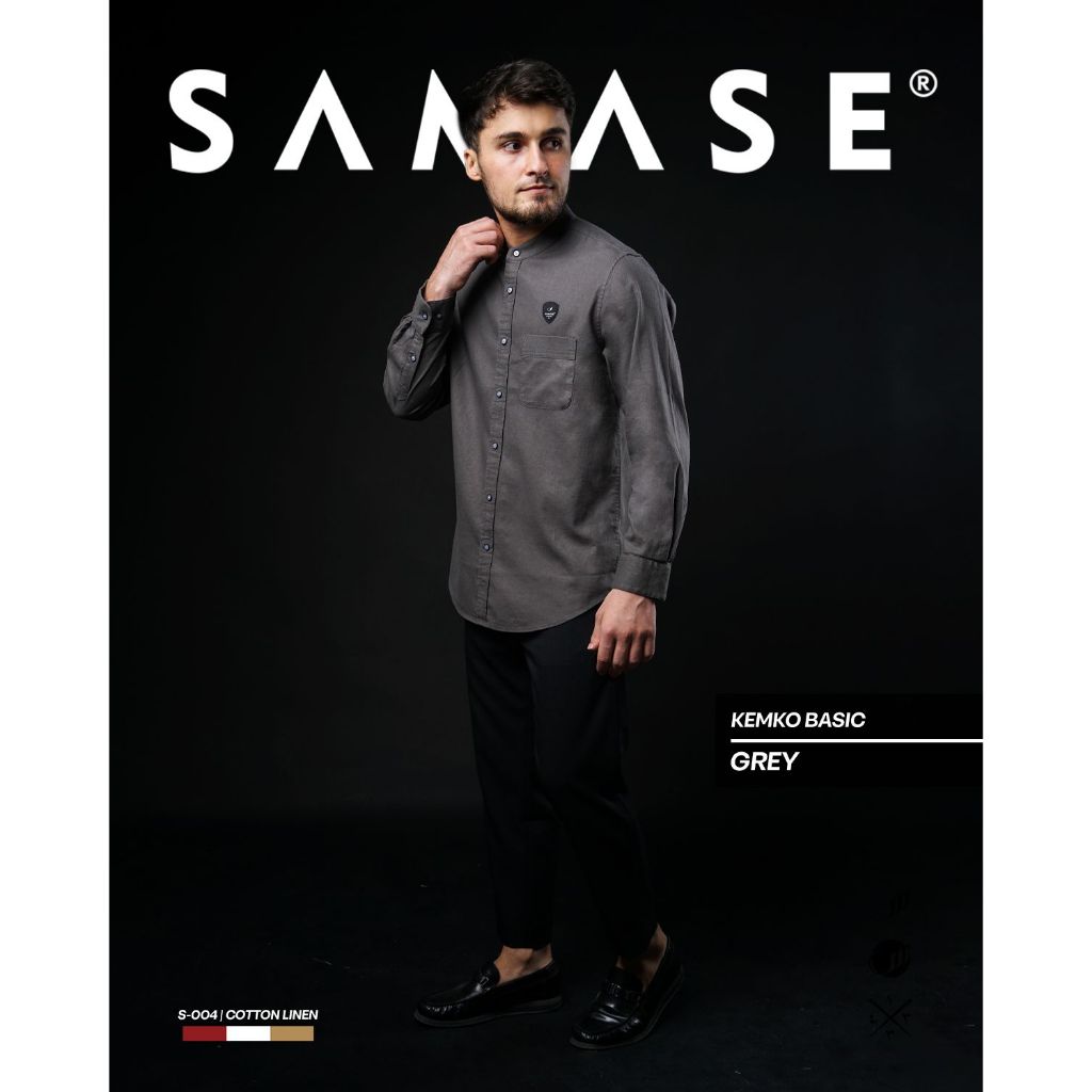 SAMASE Kemko Basic S004 Kemeja Koko Lengan Panjang Samase Official Clothes Original Polos  Baju Musl