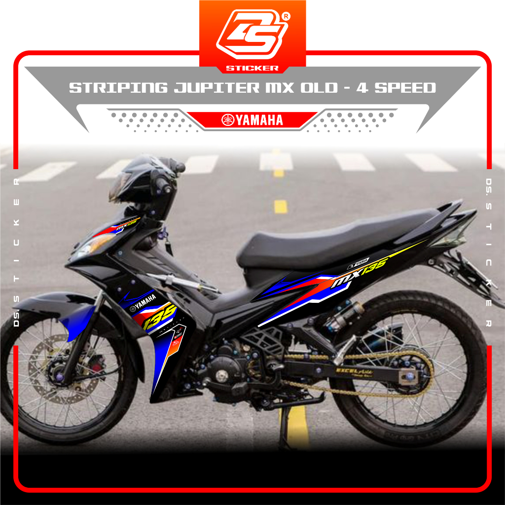 Stiker striping motor yamaha Jupiter MX 135 2009 2010 lama old Sticker Jupiter mx old 4 Speed DS002