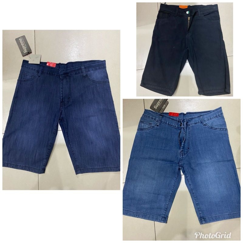 CELANA JEANS PENDEK PRIA STRETCH MELAR /CELANA PENDEK STANDAR REGULER PRIA