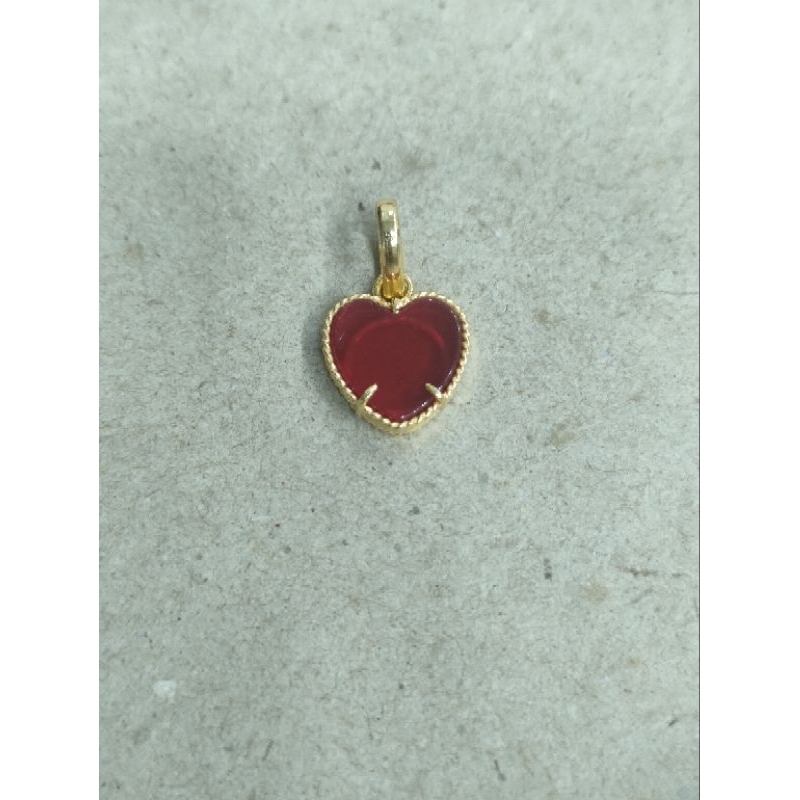 liontin batu love merah 1 gram emas muda