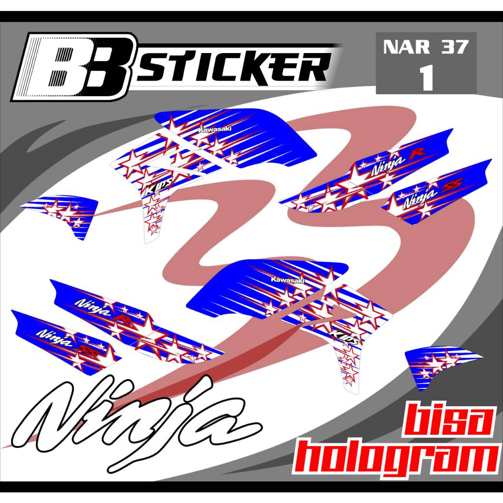 STRIPING PREMIUM Kawasaki Ninja R Ninja SS BISA HOLOGRAM List Sticker Variasi Nar 37