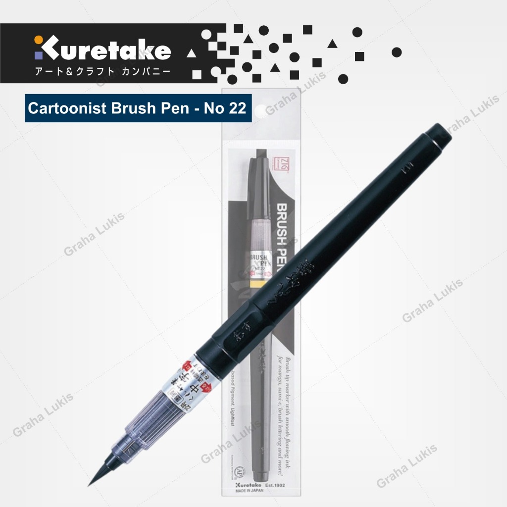 

Kuretake Zig Brush Pen No. 22 Medium Tip - BLACK