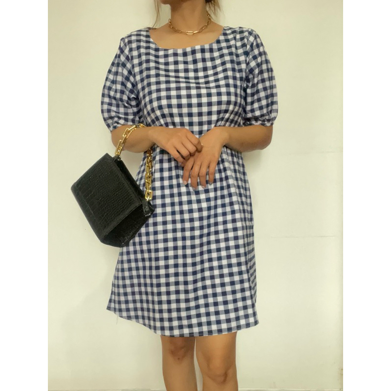 Preloved Tartan Navy Dress