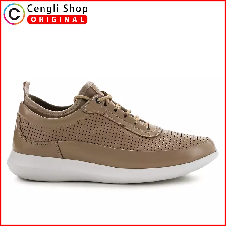 OM07 SEPATU PRIA SNEAKER OBERMAIN ORIGINAL SNEAKERS CASUAL KETS KULIT ASLI ORI COKLAT BROWN