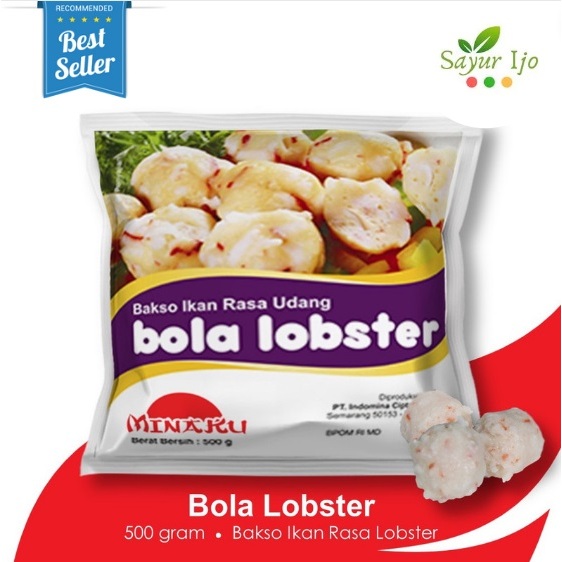 

MINAKU Bola Lobster 500 Gram / Pack Fresh Frozen Seafood Bakso Ikan Rasa Udang