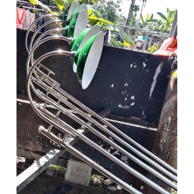 tiang lampu jalan 3m full set cup fitting