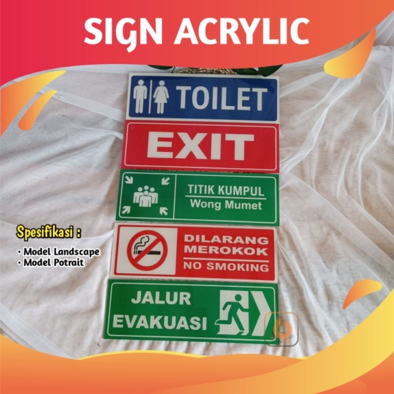 

[COD] SIGN ACRYLIC UKURAN 30 X 10 CM DAN 25 X 20 CANTIK | SIGN ACRYLIC TOILET | SIGN ACRYLIC EXIT| SIGN ACRYLIC JALUR EVAKUASI | SIGN ACRYLIC DILARANG MEROKOK | TITIK KUMPUL