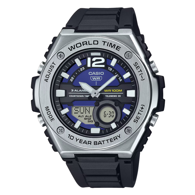 JAM TANGAN Casio MWQ-100-2AVDF Jam Tangan Pria Silver Black