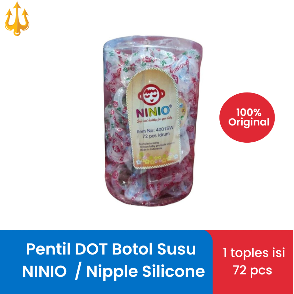 Ninio Dot Nipple Silikon / Silicon Botol Susu Ukuran Size S M L