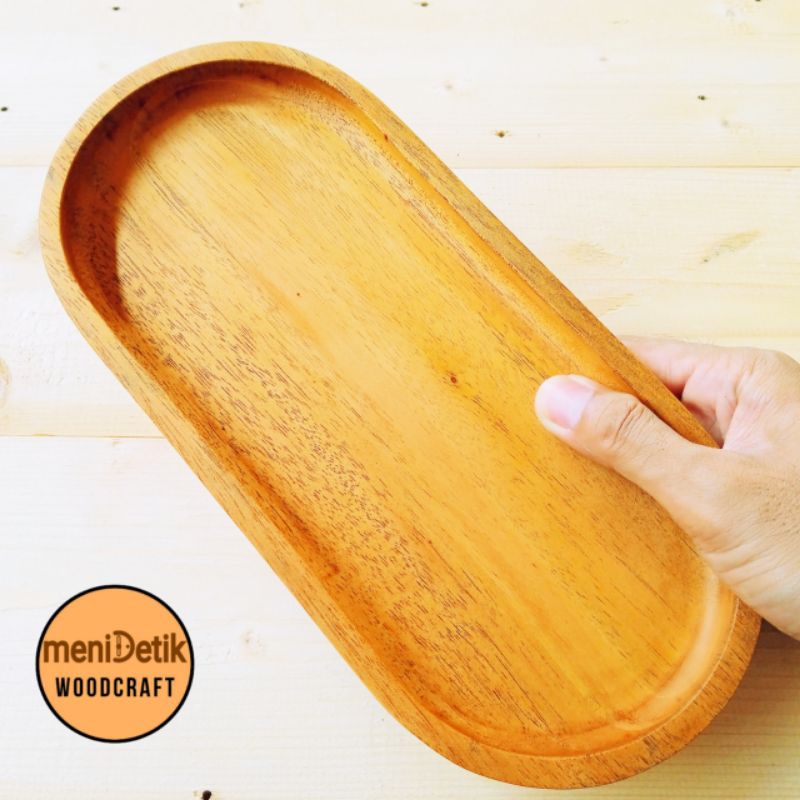 Piring kayu oval tray kayu nampan kayu oval tatakan kayu oval