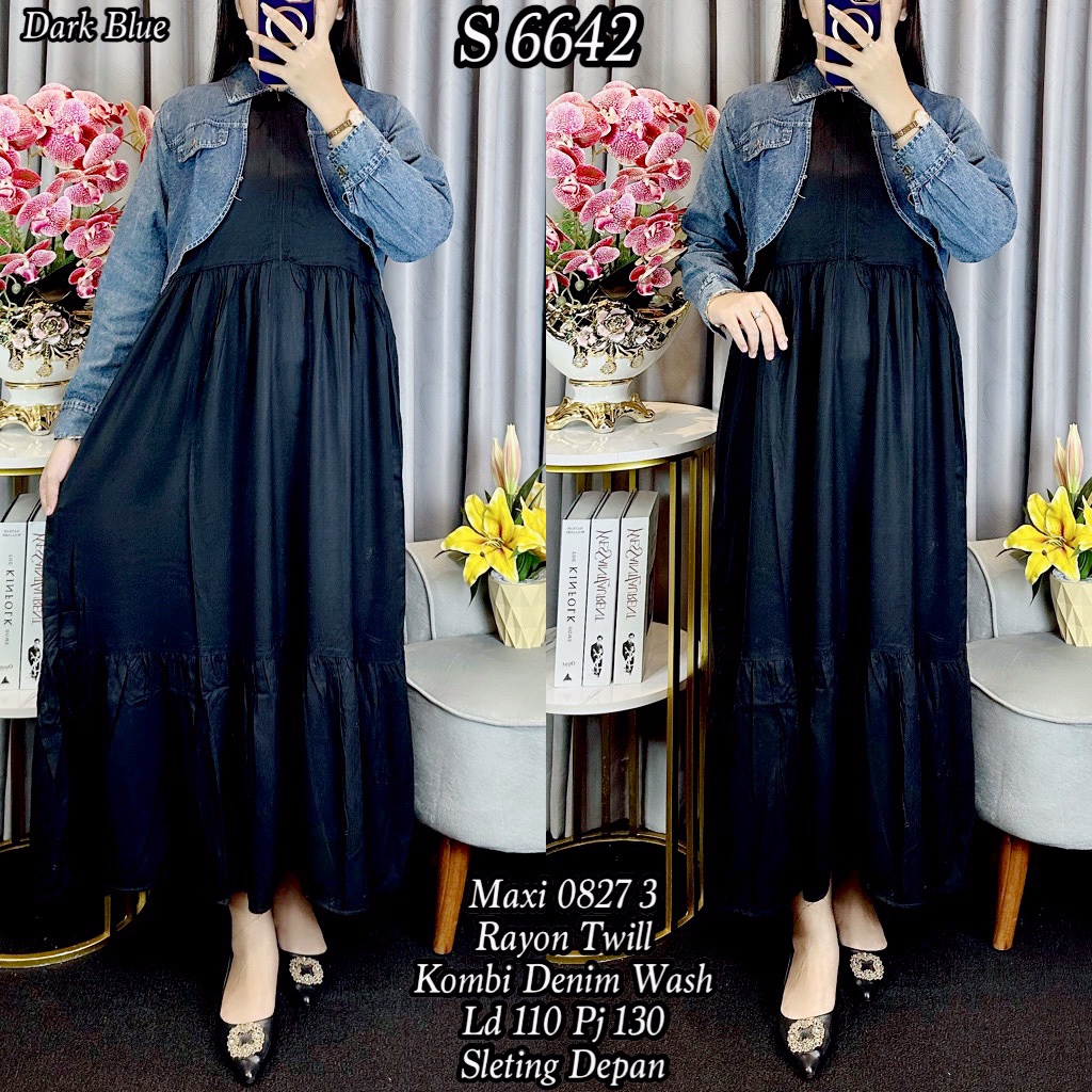 S 6642 Maxi Rayon Kombi Denim
