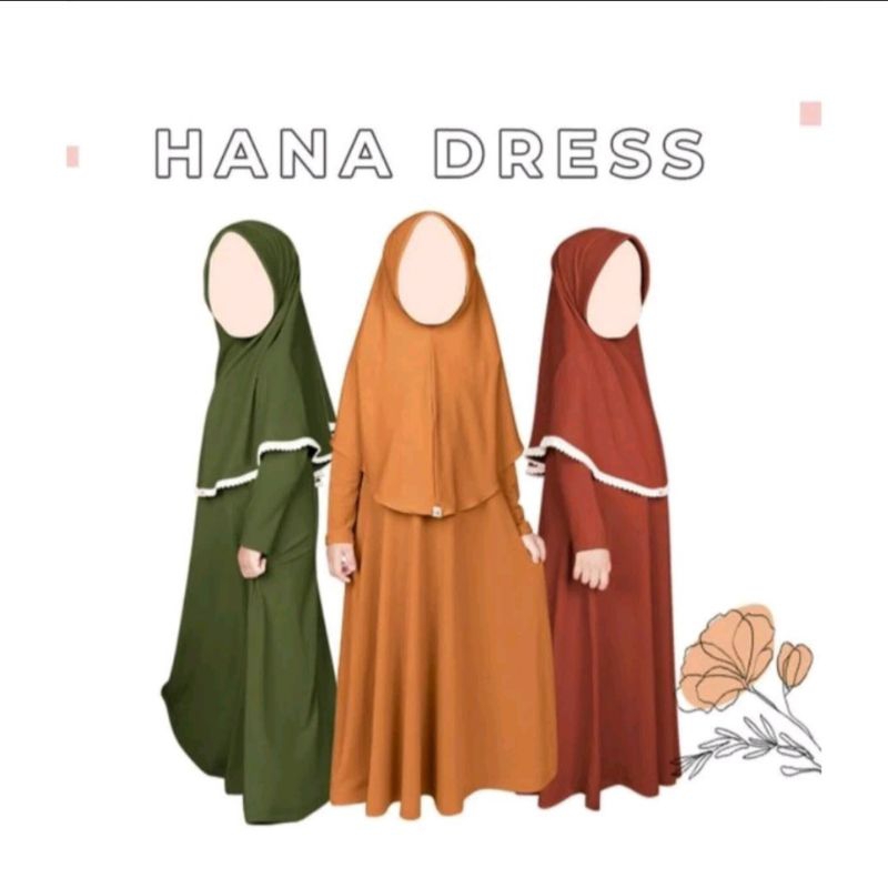 preloved set gamis khimar kids anak atelier angelina Hana Dress Daily Kids Khimar Black size 4