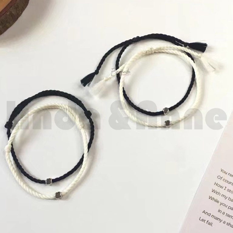 Clearance sale Gelang Couple Simple Couple Bracelet  Gelang Tali  Gelang Couple Persahabatan Hitam P