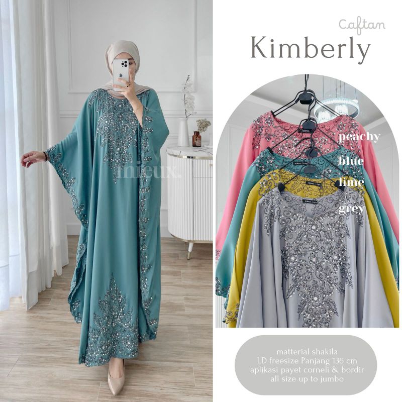 Kimberly caftan by mieux / gamis kaftan / gamis kelelawar / kaftan ceruty / baju kondangan