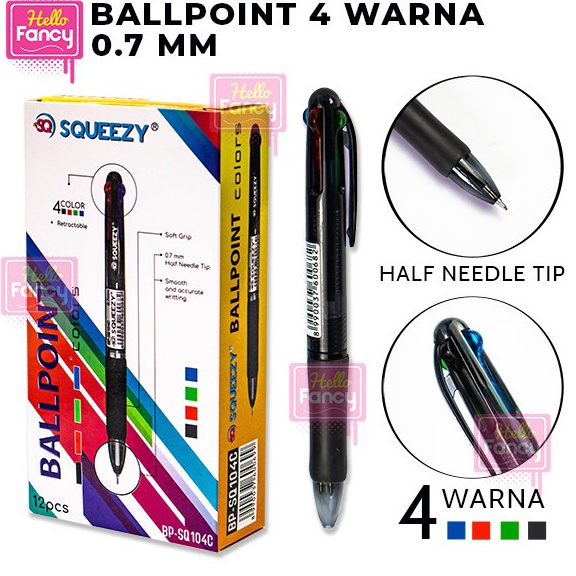 

Kekinian Ballpint 4 Warna Squeezy Pulpen Warna BPSQ14 PAK 47