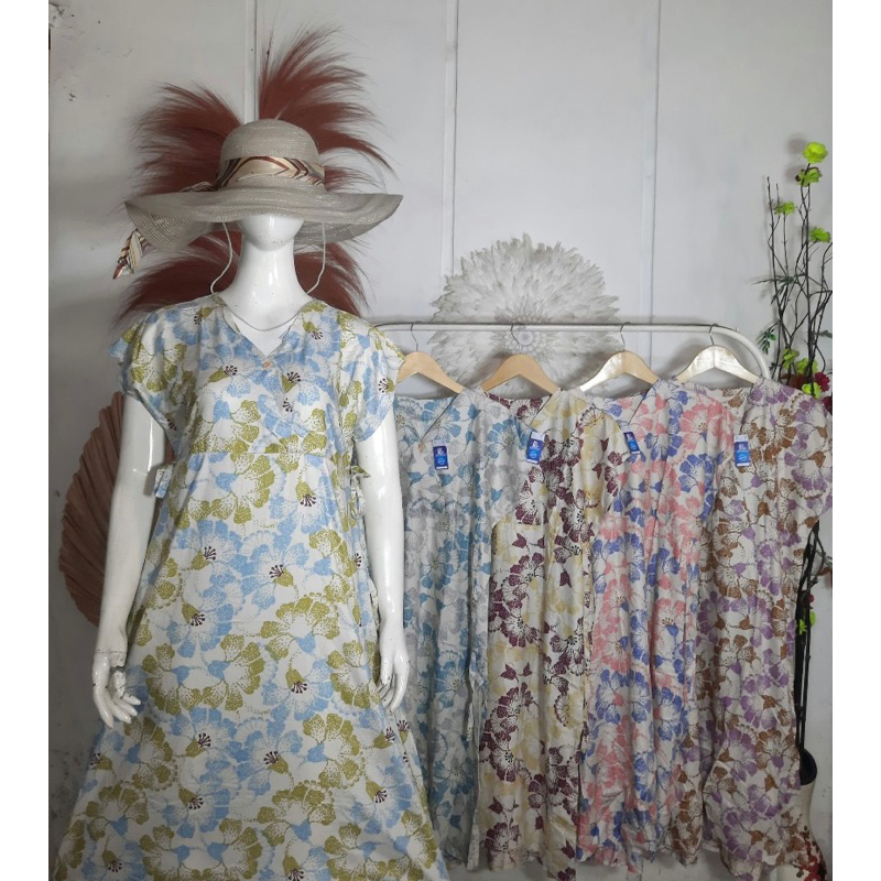 Dress kimono ala korea motif bunga kekinian
