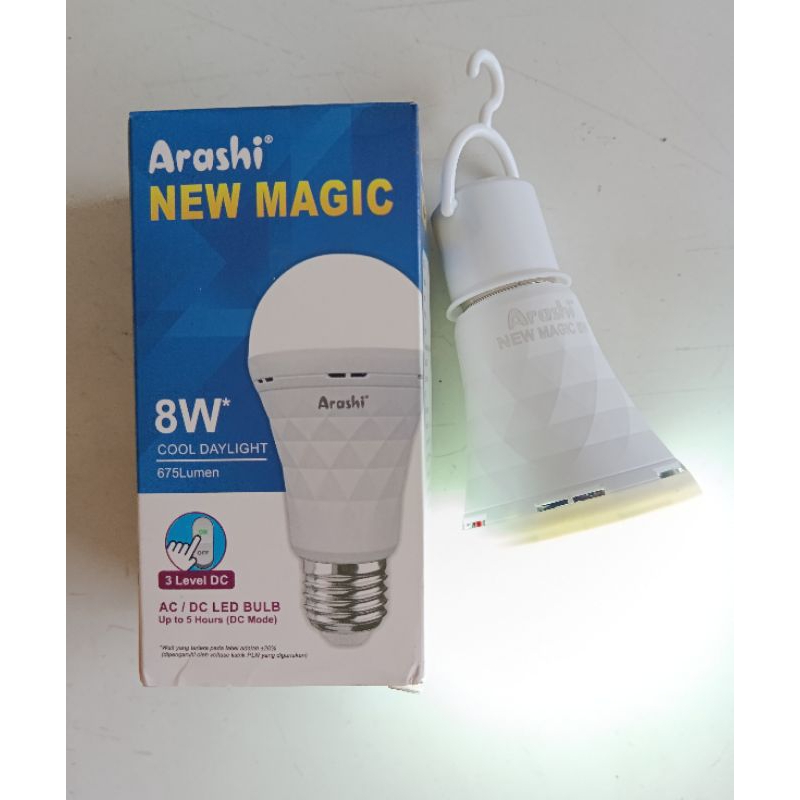 Lampu Emergency LED Arashi New Magic Sentuh ajaib ACDC 8 Watt