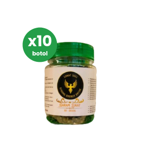 

Paket 10 botol Garam Lukat Dayak+1 pcs Alat Percikan