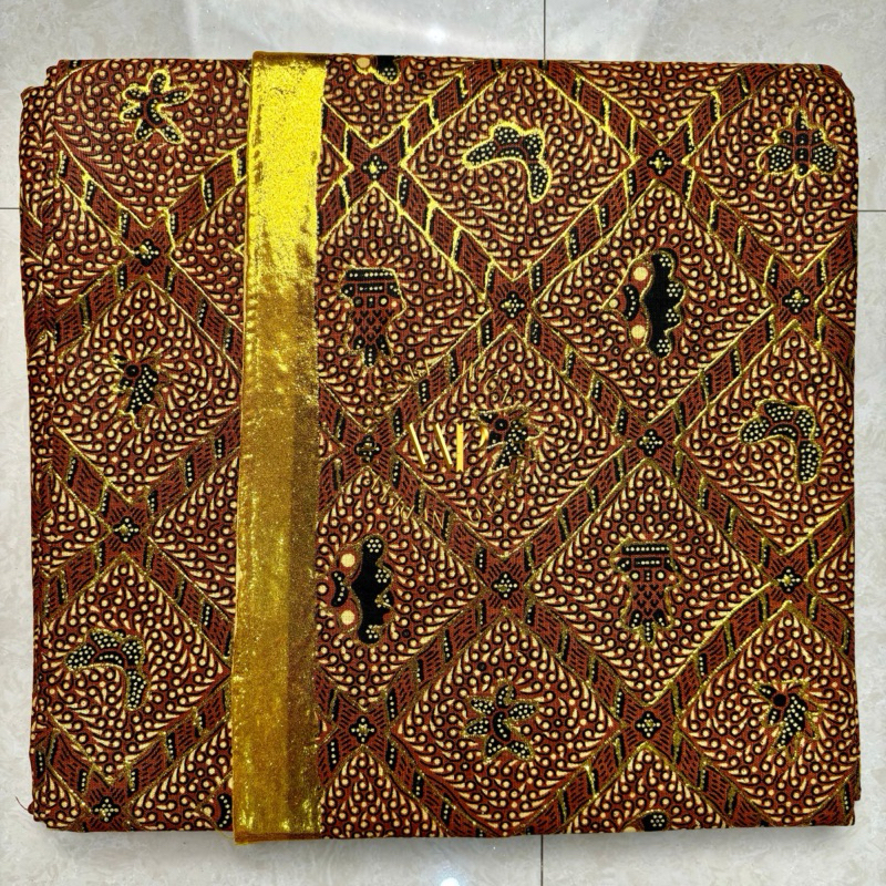 JARIK MANTEN JARIK PENGANTIN SET SEPASANG MOTIF SIDOMUKTI KUNING UKURAN 215X115CM