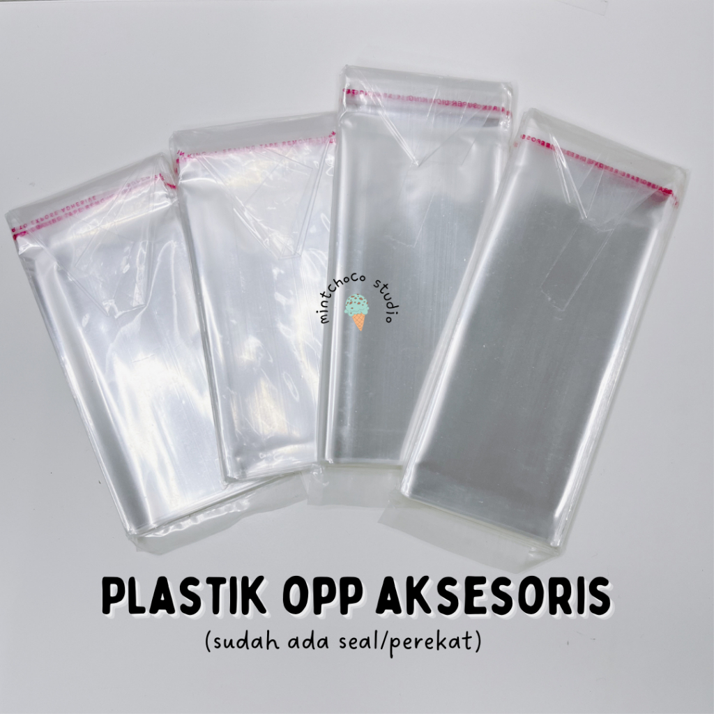 

ISI 100 PLASTIK OPP TRANSPARAN AKSESORIS UK 6X12CM 6X10CM