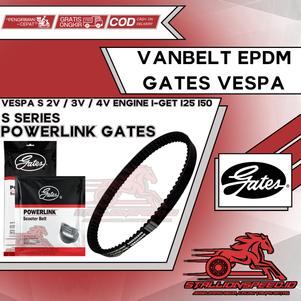 Vanbelt V Belt Van belt Fanbelt Vespa S 2V 3V 4V I-Get 125 150 SB-83006HMI & SB-92023HMI Gates Power