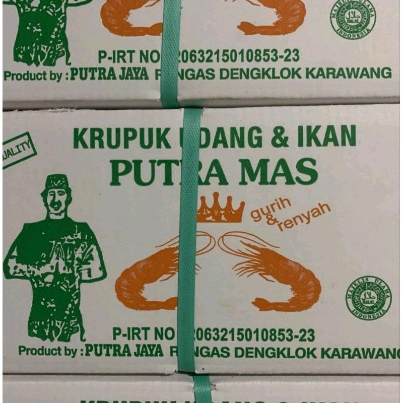 

[Kargo] Krupuk / Kerupuk Udang Putra Mas 5 kg jenis Mede Sabit / Kancing Kotak 1 Dus Karton