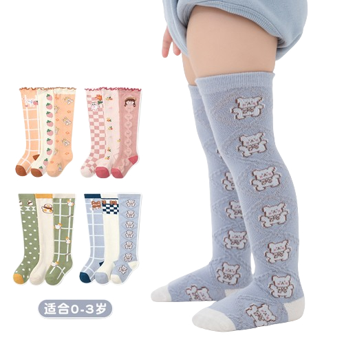 Kaos Kaki Panjang Katun Anti Nyamuk Di Atas Lutut Bayi dan Anak Unisex Semua Ukuran Anak dan Dewasa