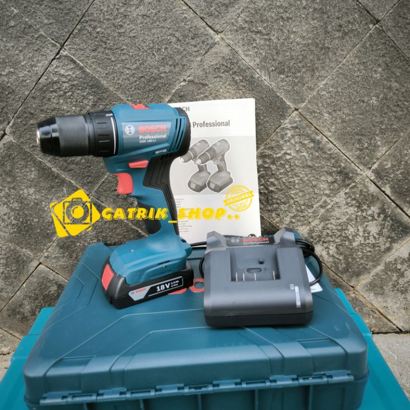 Bor Bosch GSR 185 Li Bor Baterai Bosch 18V Brushless Bor Cordless 13mm Fullset