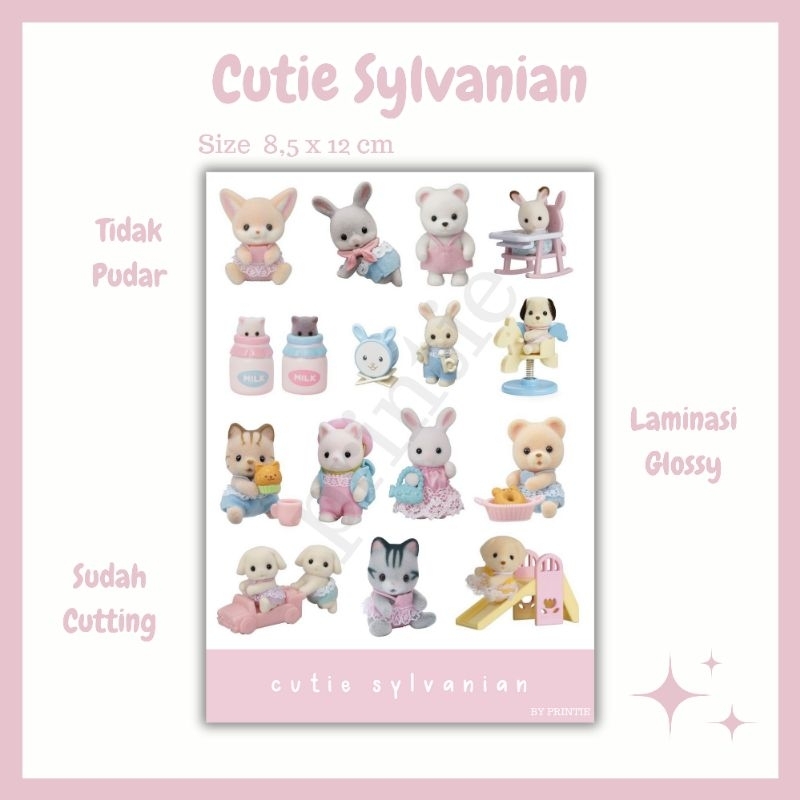 

[1 lbr] kisscut sticker tema cutie sylvanian families pastel color