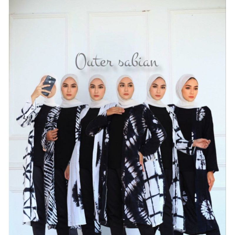 TERLARIS OUTER SABYAN TIE DYE SHIBORI LONG VEST RAYON KARDIGAN WANITA HITS KEKINIAN
