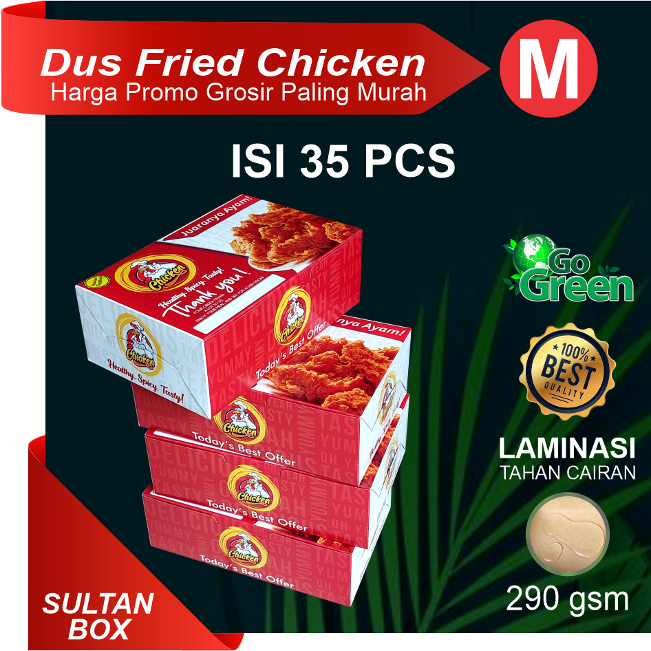 

RB Box Fried Chicken Ayam 35 pcs/ Dus Fried Chicken / kardus Fried Chicken / Box Ayam Goreng /