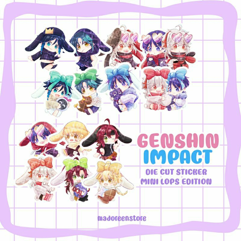 

Genshin Impact Die Cut Glitter Sticker Mini Lops Edition by madoreen | Anemo Boys
