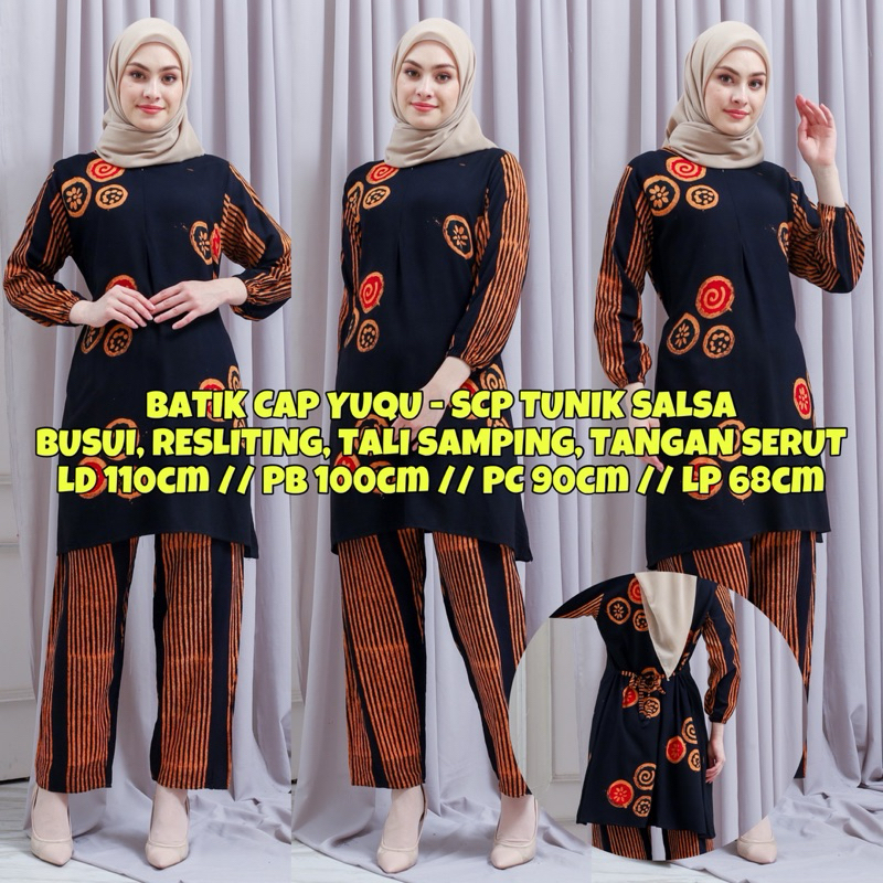 TSL005 l SETELAN BATIK CAP TUNIK BUSUI TUNIK CAP PREMIUM / SETELAN CELANA PANJANG TUNIK