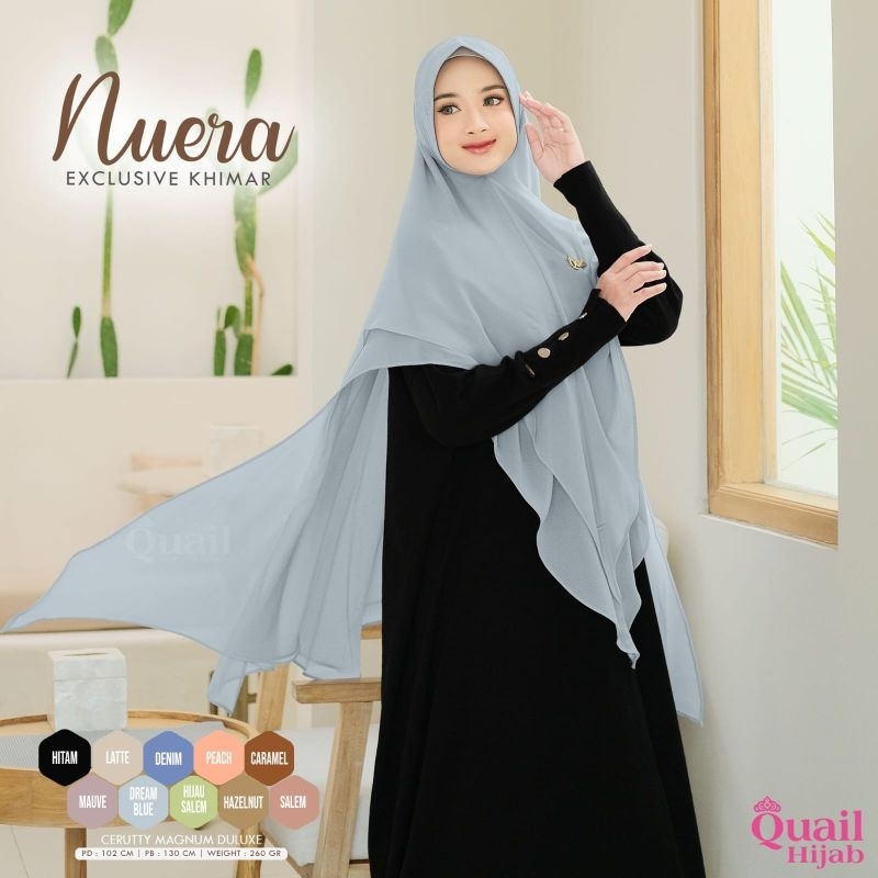 Khimar Nuera by Quail Hijab | Hijab 2 Layer | Hijab Jumbo | Hijab Ceruty