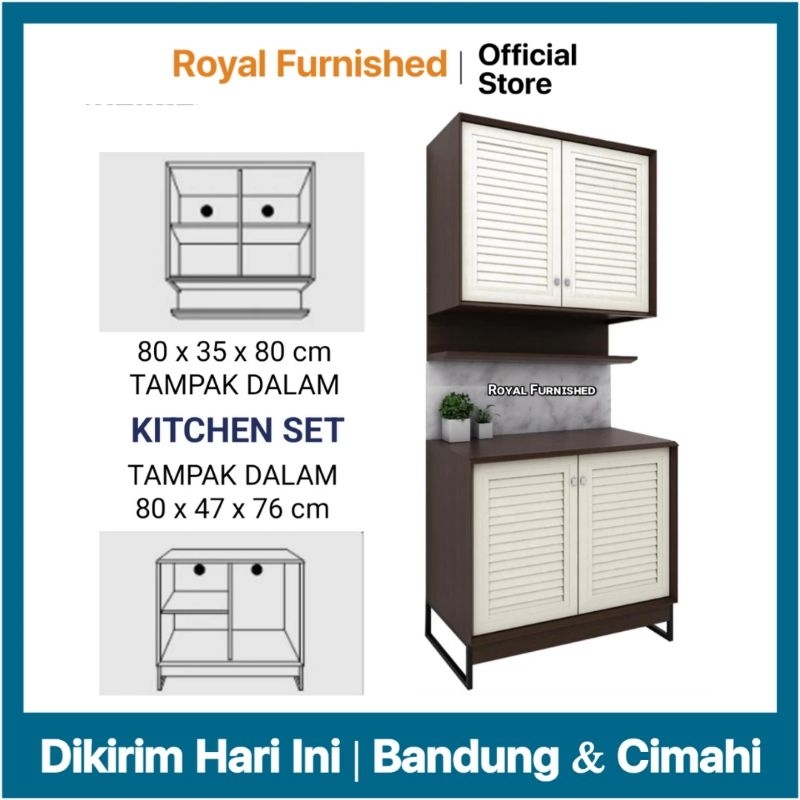 Kitchen Set 2 Pintu Bumbu Kaca Polos Graver