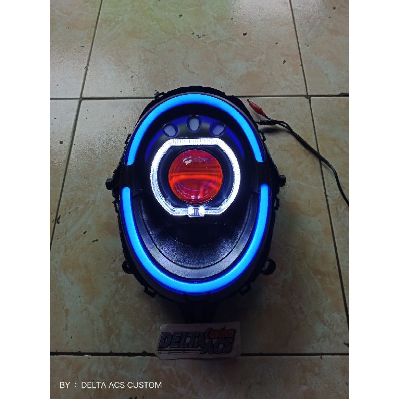 Biled Scoopy R12 2018/2019 Komplit l Custom Headlamp Reflektor Honda Scoopy fi Projie Biled & Lampu 