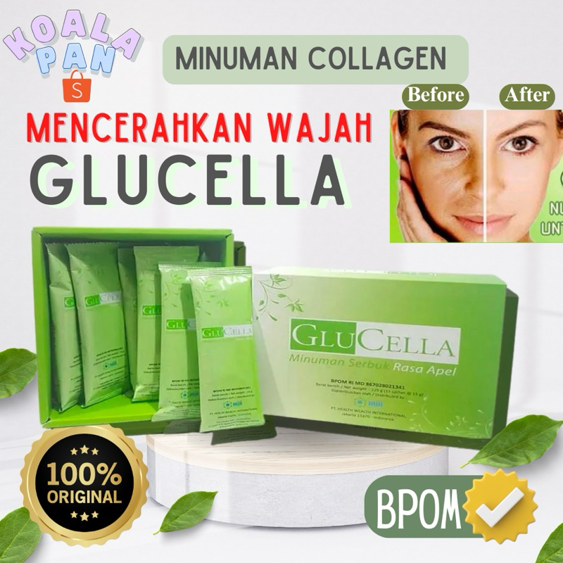 Glucella Minuman Kolagen | Collagen Drink Mencerahkan Wajah, mengencangkan kulit, mencegah penuaan d