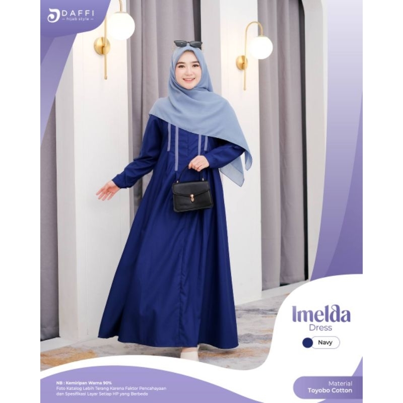 gamis simple emelda bahan katun toyobo ORI daffi hijab