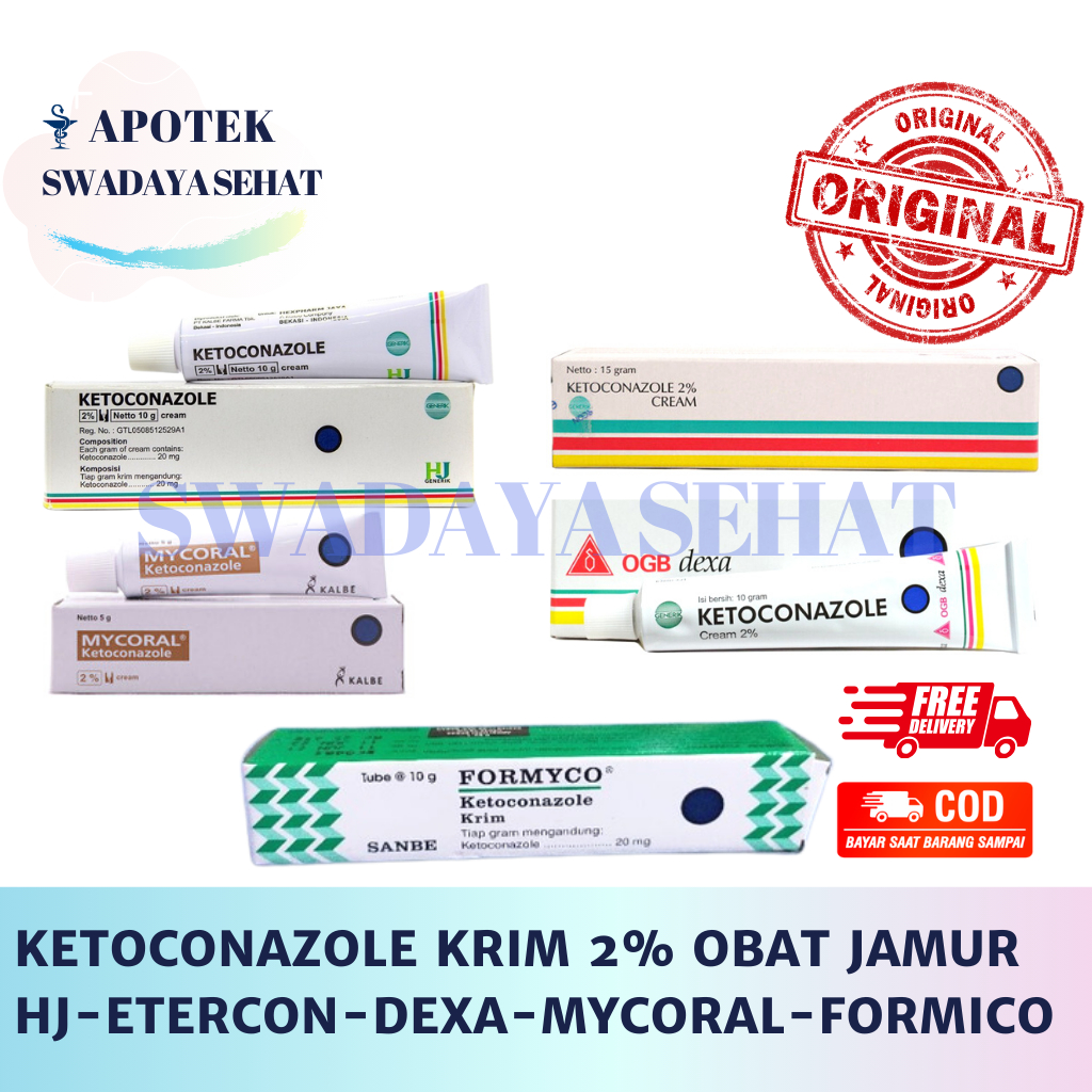 KETOCONAZOLE Krim 2% untuk Infeksi Jamur HJ Etercon Dexa Mycoral Formico Cream Jamur - Ketokonazol