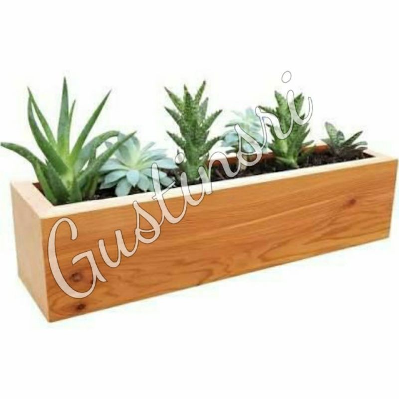 (TERMURAH) POT BUNGA VAS  I WOODEN BOX PLANTER ARTIFICIAL I BUNGA PALSU I DEKORASI RUMAH TAMAN I BOX