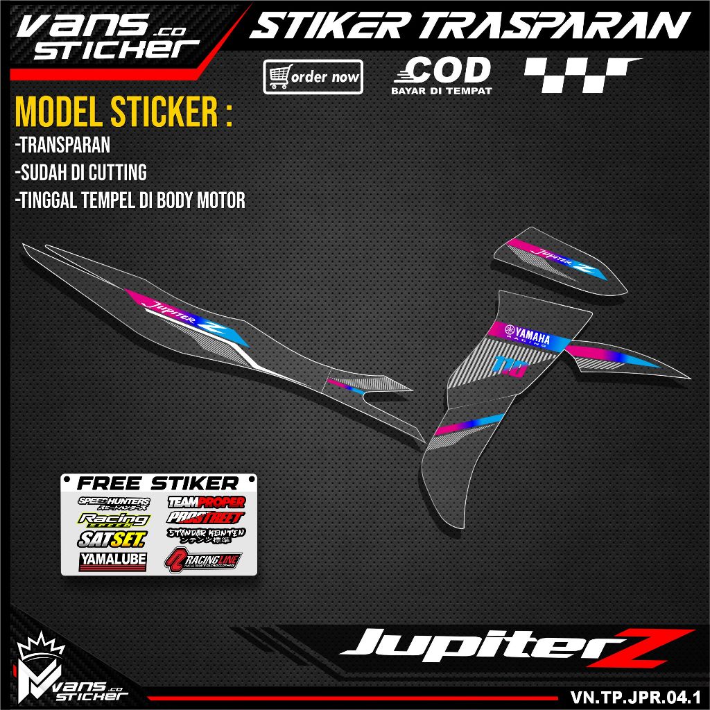 Striping Trasparan JUPITER Z OLD BURHAN Lis Sticker Variasi Motor YAMAHA JUPITER Z BURHAN