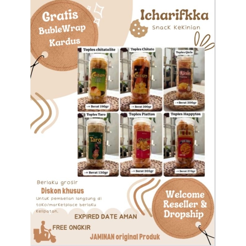 

HAMPERS SNACK || Ready Stok Snack Branded Toples 1300 dan 1000ml Expired panjang dijamin