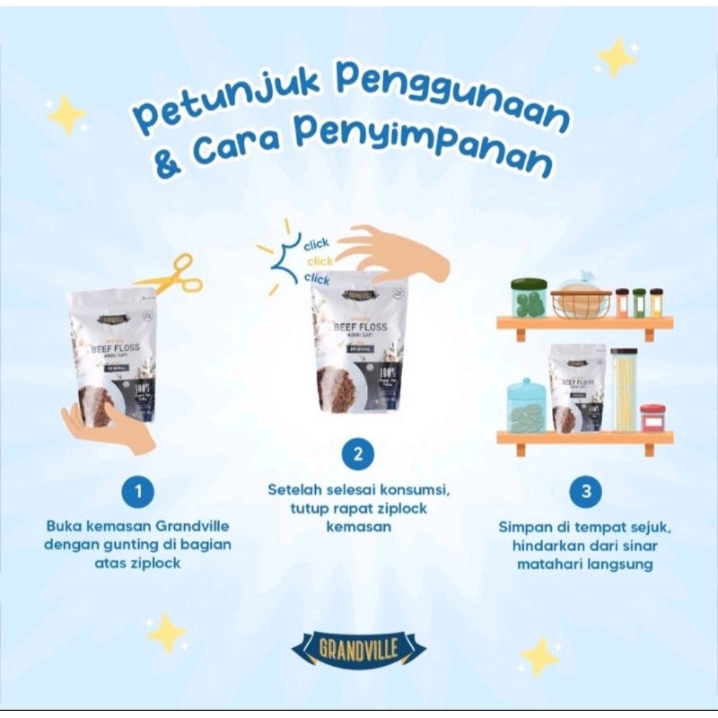 

Maknyuss1 Grandville Abon Original / Abon Anak No Msg Halal Mpasi Penambah Nafsu Makan Penambah