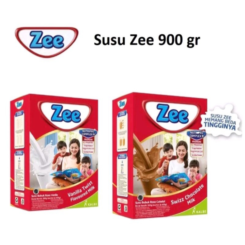 

ZEE REGULER 900g /2 x 450g susu anak rasa vanila twist dan zwiss coklat