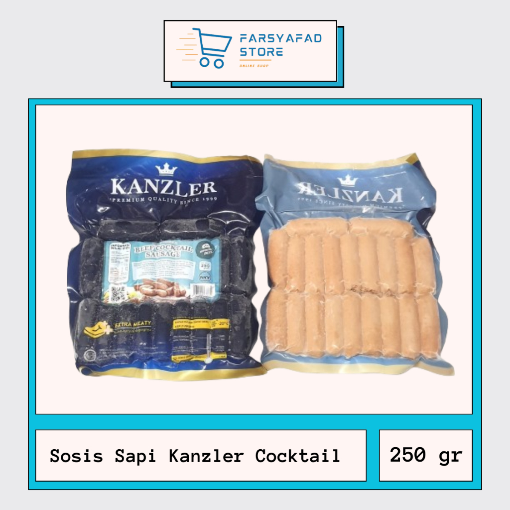 

Kanzler Beef Cocktail Sausage / Sosis Sapi Kanzler Cocktail Extra Meaty Ukuran 250gr - Frozen Food