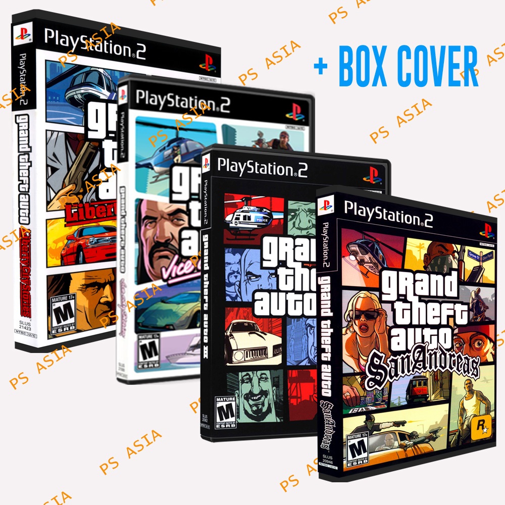 Kaset ps 2 GTA San Andreas - GTA Vice City - GTA Vice City Str - GTA Liberty City Stories - GTA III