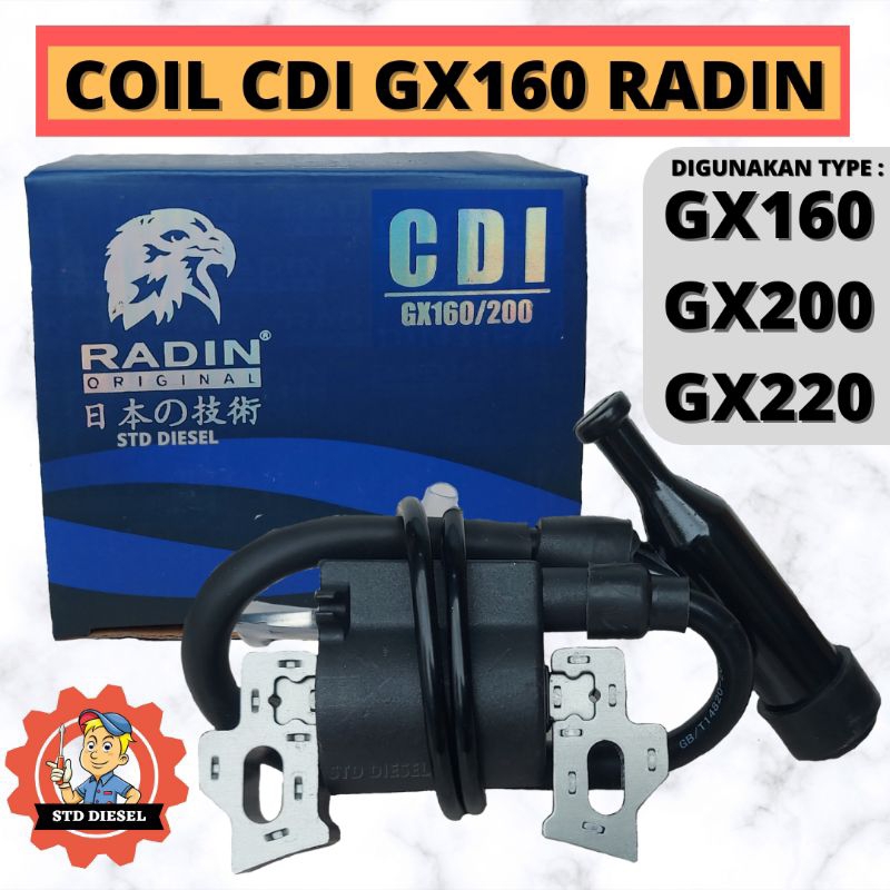 COIL CDI MERK RADIN GX160 GX200 GX220 KOIL PENGAPIAN MESIN PENGGERAK 160 200 220 RACING CDI GX160 RA