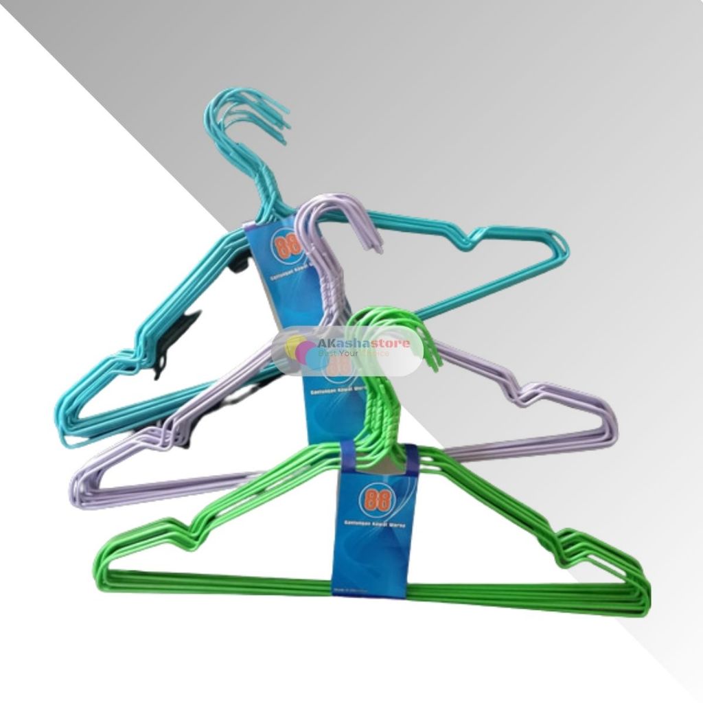 Hanger Kawat Stenlis Warna 1 Pack / Gantungan Baju Celana Murah