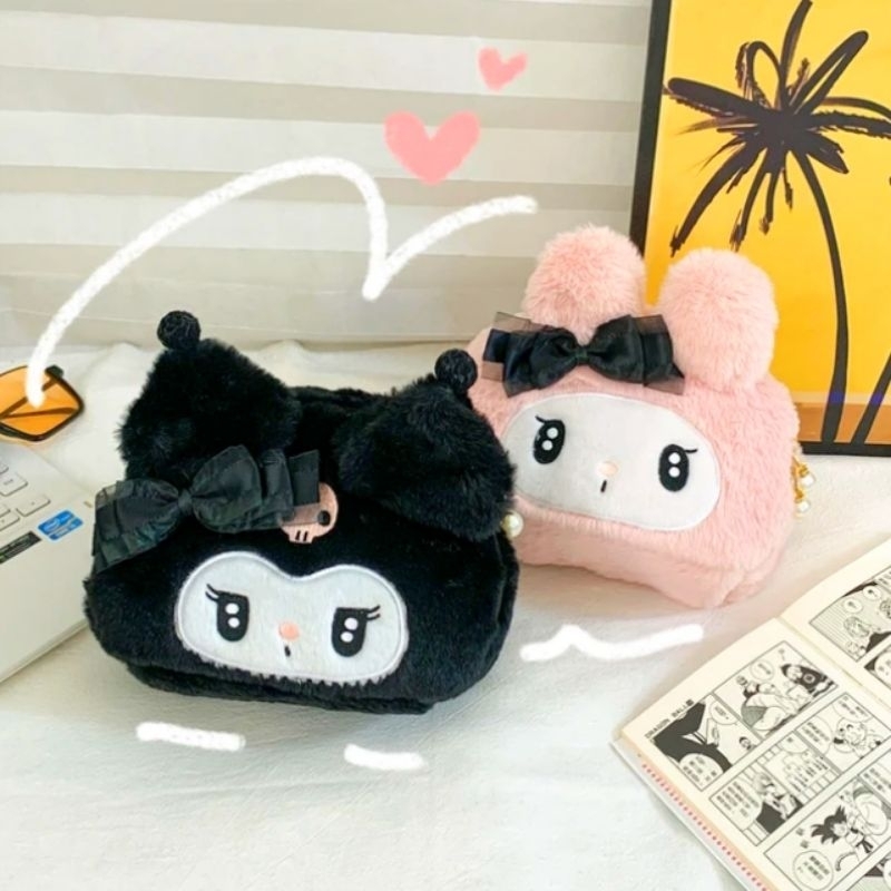 

Pencil Case Bulu Kuromi Melody Tempat Pensil Tempat Accesories